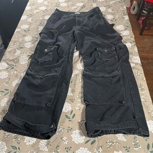 Baggy Cargo Pants Men’s Size 30 Black Y2K 90s Hip Hop Grunge Relaxed Skater